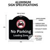 Signmission No Stopping Anytime W/ Tow Away Graphic Heavy-Gauge Aluminum Sign, 18" x 18", BW-1818-23581 A-DES-BW-1818-23581
